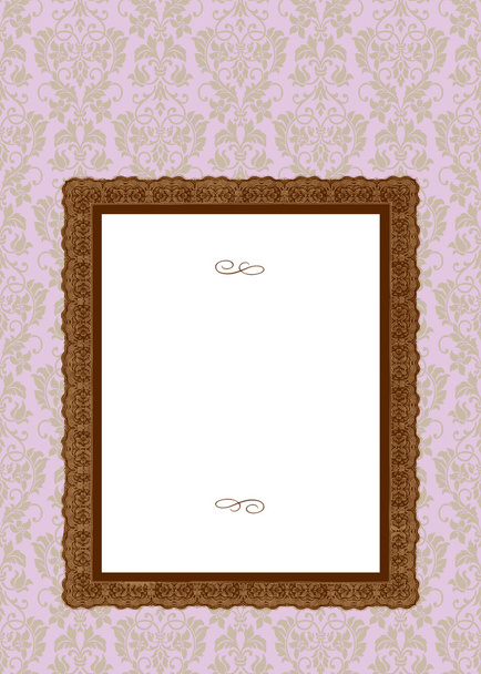 Vector Ornate Pink Background and Frame - Вектор,изображение