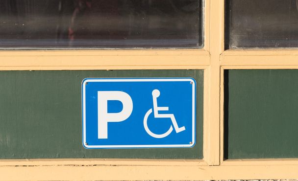 Handicap znak, upośledzenia Park tylko - Zdjęcie, obraz