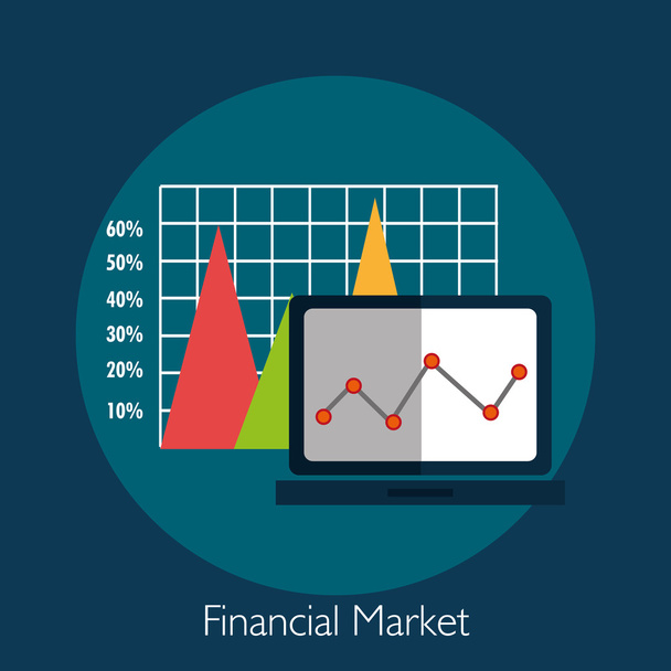 Pénzügyi piaci grafikus - Vektor, kép