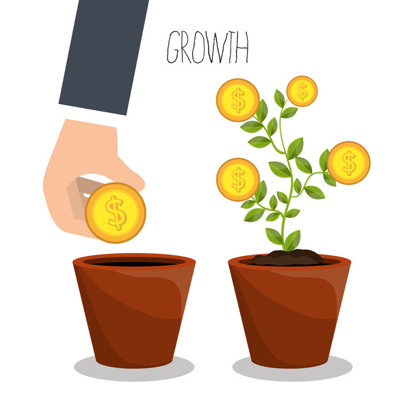 Zakelijke winsten groei - Vector, afbeelding