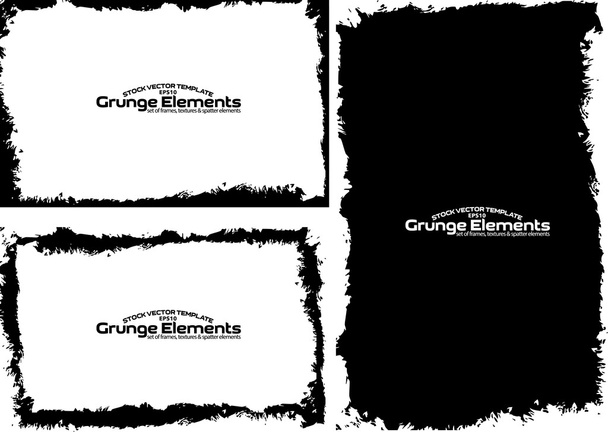 Conjunto de textura de marco grunge
 - Vector, Imagen