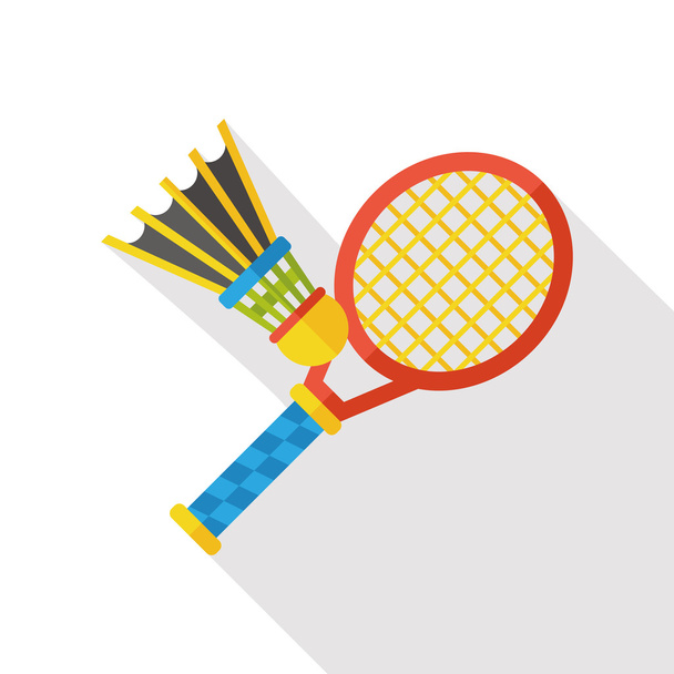 sportovní badminton ploché ikony - Vektor, obrázek