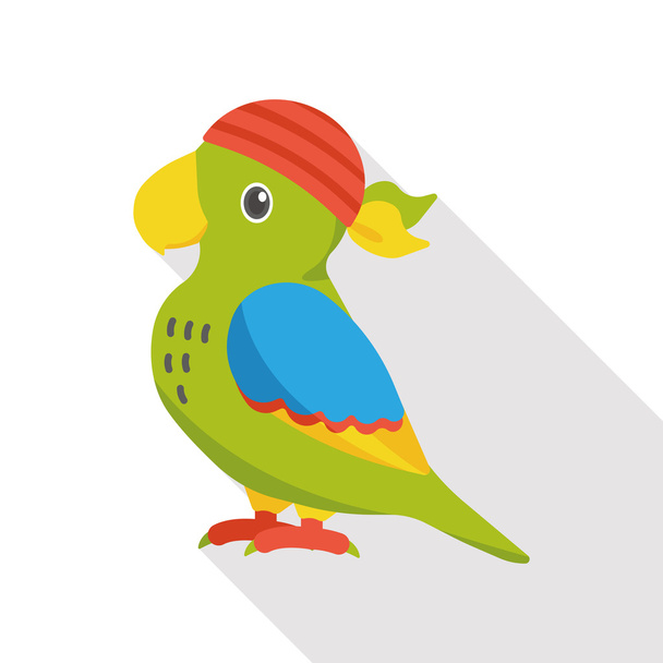 Pirátské papoušek ploché ikony - Vektor, obrázek