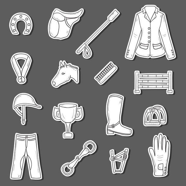 Horse riding objects - Vector, Image
