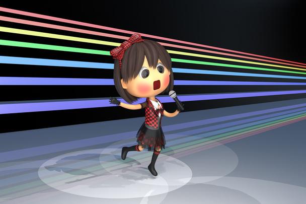 Жіночий ідол співачка ви червонієте, щоб співати під час танців на сцені
 - Фото, зображення