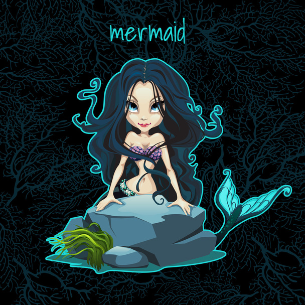 Card with the mermaid and space for text - Vecteur, image
