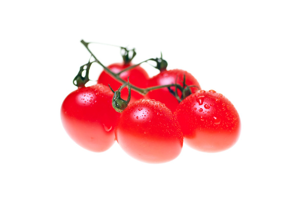 Cinco tomates Roma sobre blanco
 - Foto, Imagen
