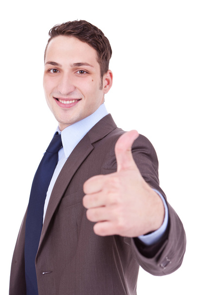 Business man going thumbs up - Foto, afbeelding