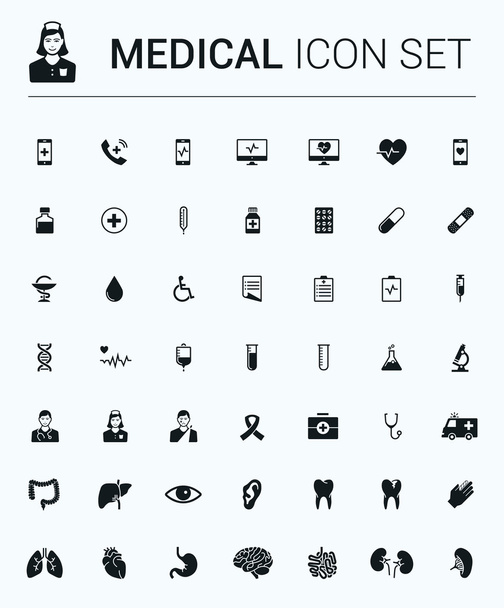 Набір чорних медичних значків
 - Вектор, зображення