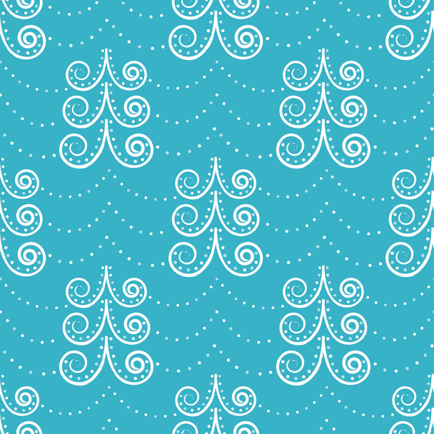 Blue background with Christmas trees - Vector, Imagen