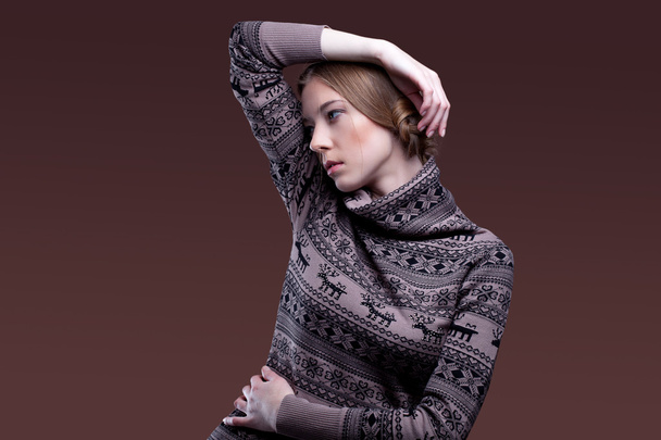 Woman in a winter sweater - Photo, Image