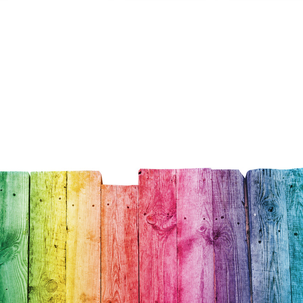 Holzschreibtisch aus Regenbogen - Foto, Bild