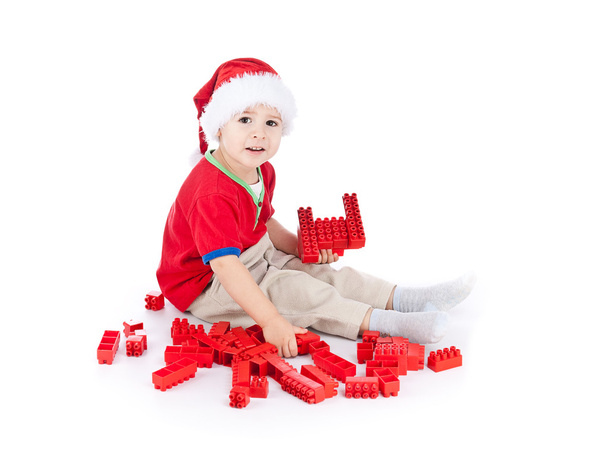 Boy playing with blocks - Fotoğraf, Görsel