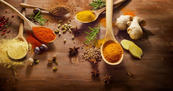Variety of spices and  herbs - Valokuva, kuva