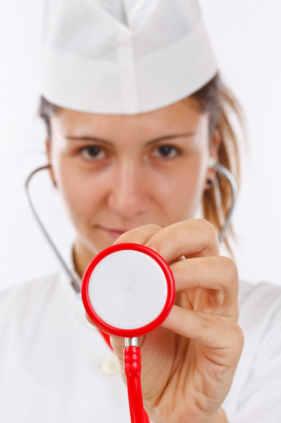 Female doctor holding stethoscope - Foto, Imagem