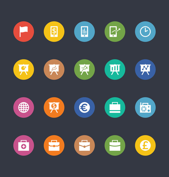 Glyphs Colored Vector Icons 18 - ベクター画像
