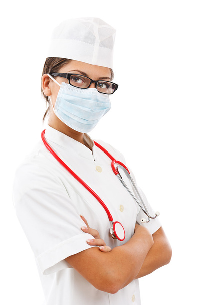 Doctor with stethoscope and mask - Foto, Bild