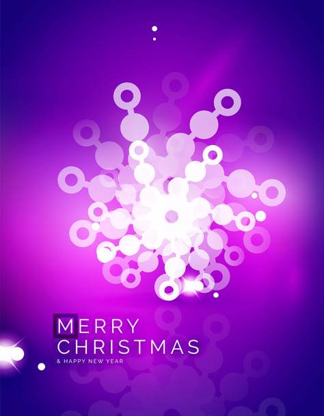 Різдвяний фіолетовий абстрактний фон з білими прозорими сніжинками
 - Вектор, зображення