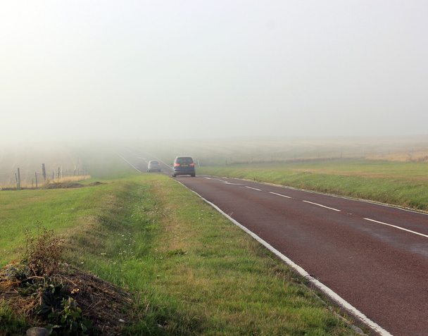 highway in fog , England - Photo, Image