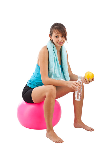 Woman with fitness ball - Foto, Imagen