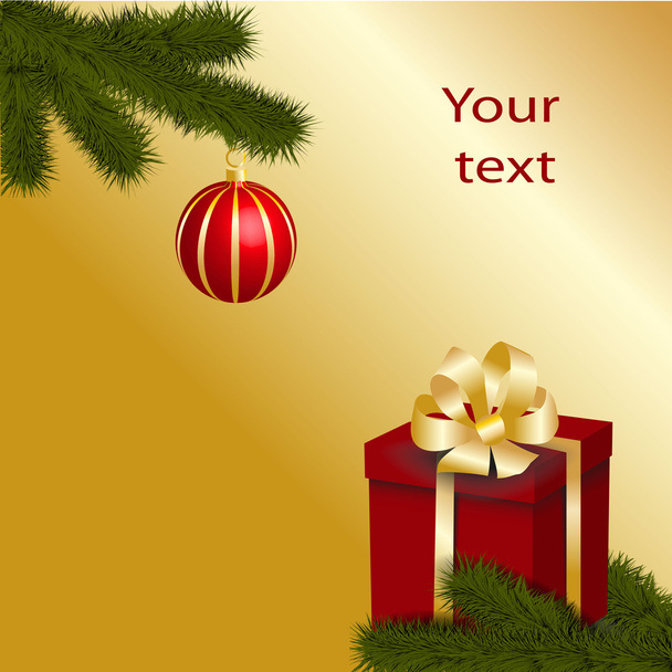 Present under the Christmas tree - Vector, Image