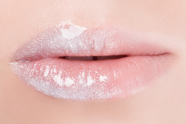 White lips close-up. - Photo, Image