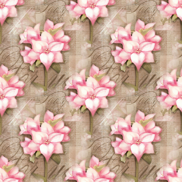 Χωρίς ραφή πρότυπο. Όμορφη astromeria λουλούδι στην κατσαρόλα με μοτίβο, απομονωμένη σε shabby φόντο grunge για διακοπές σχεδιασμού - Φωτογραφία, εικόνα
