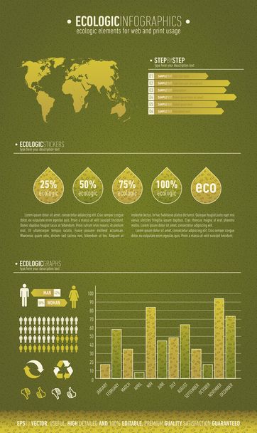 Green ecologic infographic - Вектор, зображення