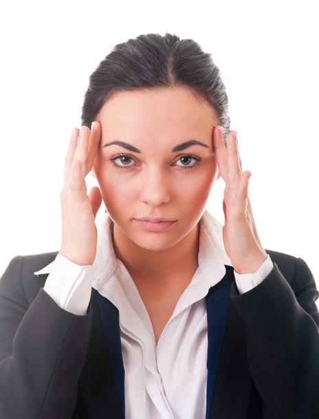Businesswomen with a headache, massaging - Фото, изображение
