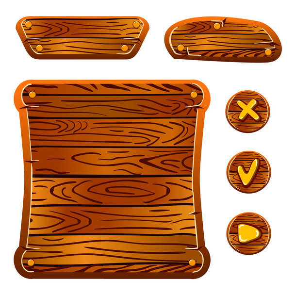 wooden game assets-5 - Vektor, kép
