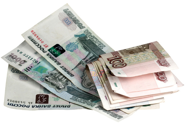 The Russian money on a white background - Foto, Imagen