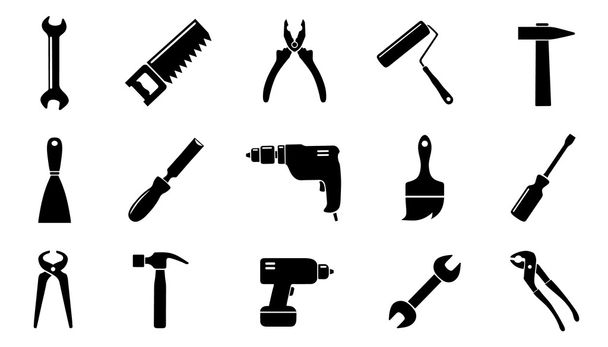 Werkzeug verschiedene Symbole - Vektor, Bild