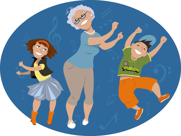Dançando com a avó
 - Vetor, Imagem