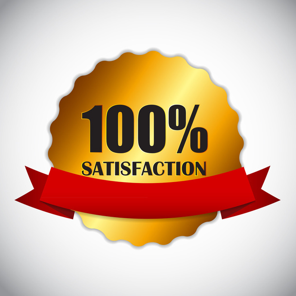 Golden Label Satisfaction Vector Illustration - Вектор,изображение