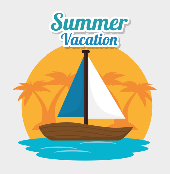 Summer, travel and vacations - Vector, afbeelding