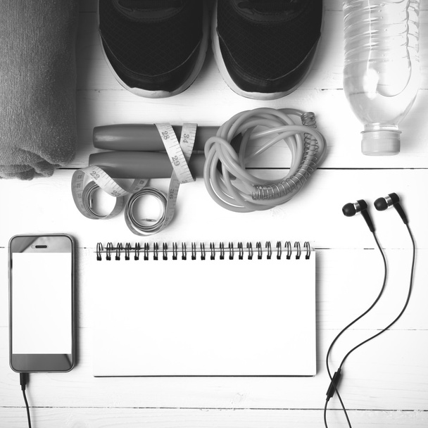 fitness equipment black and white color tone style - Fotoğraf, Görsel
