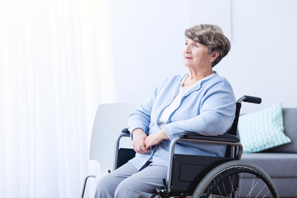 Disabled old woman on wheelchair - Zdjęcie, obraz