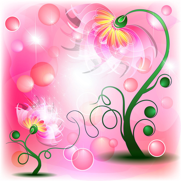 rosafarbene Blüten - Vektor, Bild