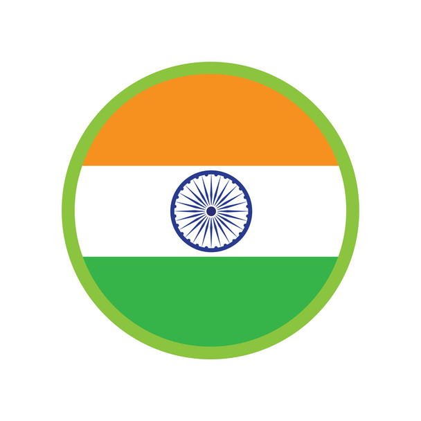 Сучасні плоских значок на білому тлі прапор Індії - Вектор, зображення