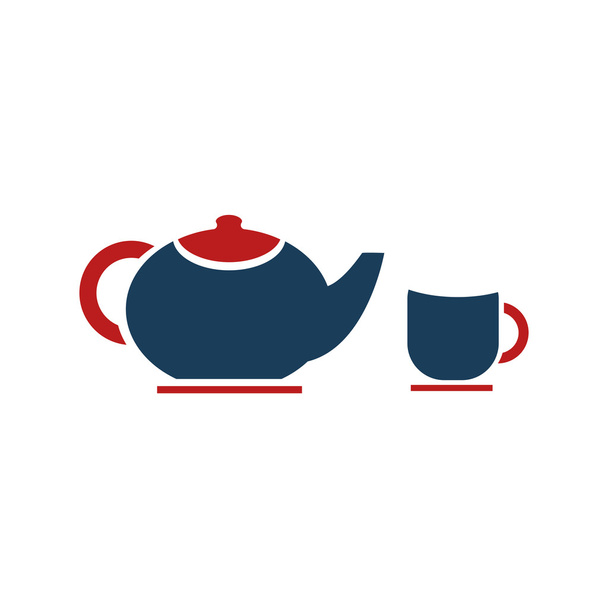 flat icon on white background  kettle cup - Vector, Image