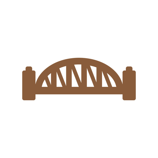 плоский значок на белом фоне Сиднейского моста Харбур
 - Вектор,изображение
