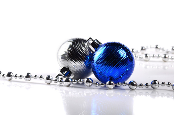 Christmas balls with ornaments on white background. - Foto, immagini
