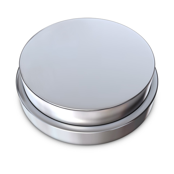 Silver Round Button with Metallic Ring - Foto, afbeelding