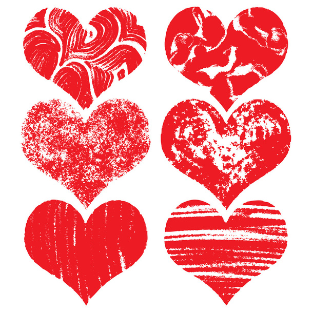Heart icons, hand drawn icons - Vector, Imagen
