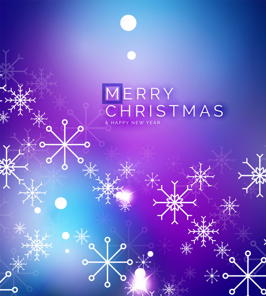 白い透明な雪とクリスマス紫抽象的な背景 - ベクター画像