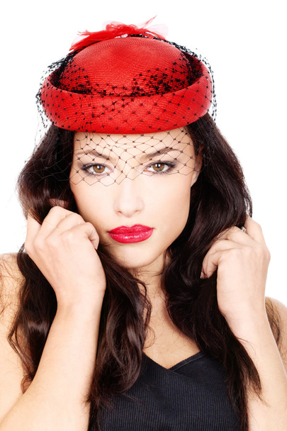 Girl with red hat - Foto, Bild