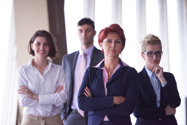 diverse business people group with redhair  woman in front - Fotó, kép