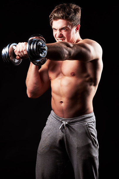 Sexy fitness mięśni człowieka - Zdjęcie, obraz