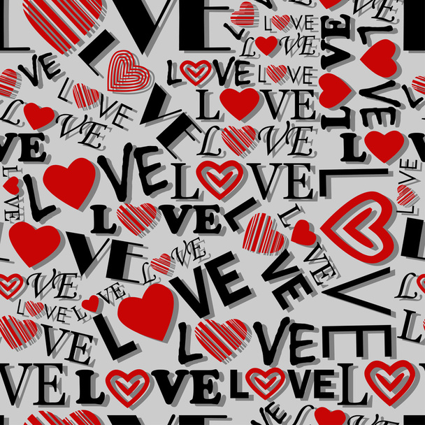 Бесшовный рисунок Валентина с сердцами
 - Вектор,изображение