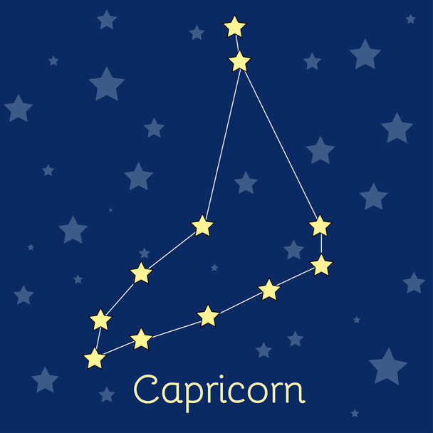Capricórnio Terra Zodíaco constelação com estrelas no cosmos. Imagem vetorial
 - Vetor, Imagem